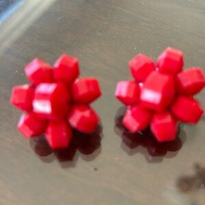 Vintage Red clip earrings